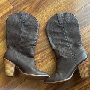 Elegant Dark Brown Heeled Boots